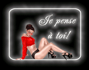 Gif animé je pense à toi femme sexy